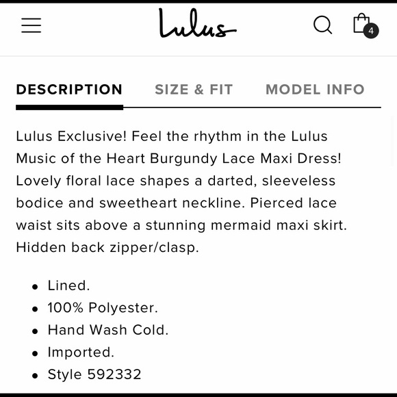 Lulu’s XS Burgundy Lace Dress - Picture 5 of 6